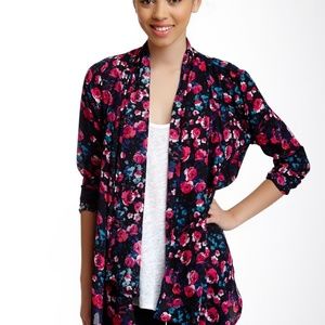 Lily White Floral Printed Blouse Jacket